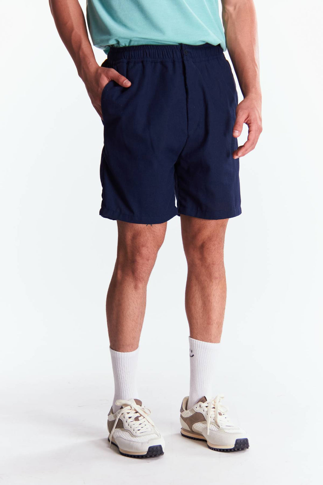 Short Bermuda Lino Azul marino