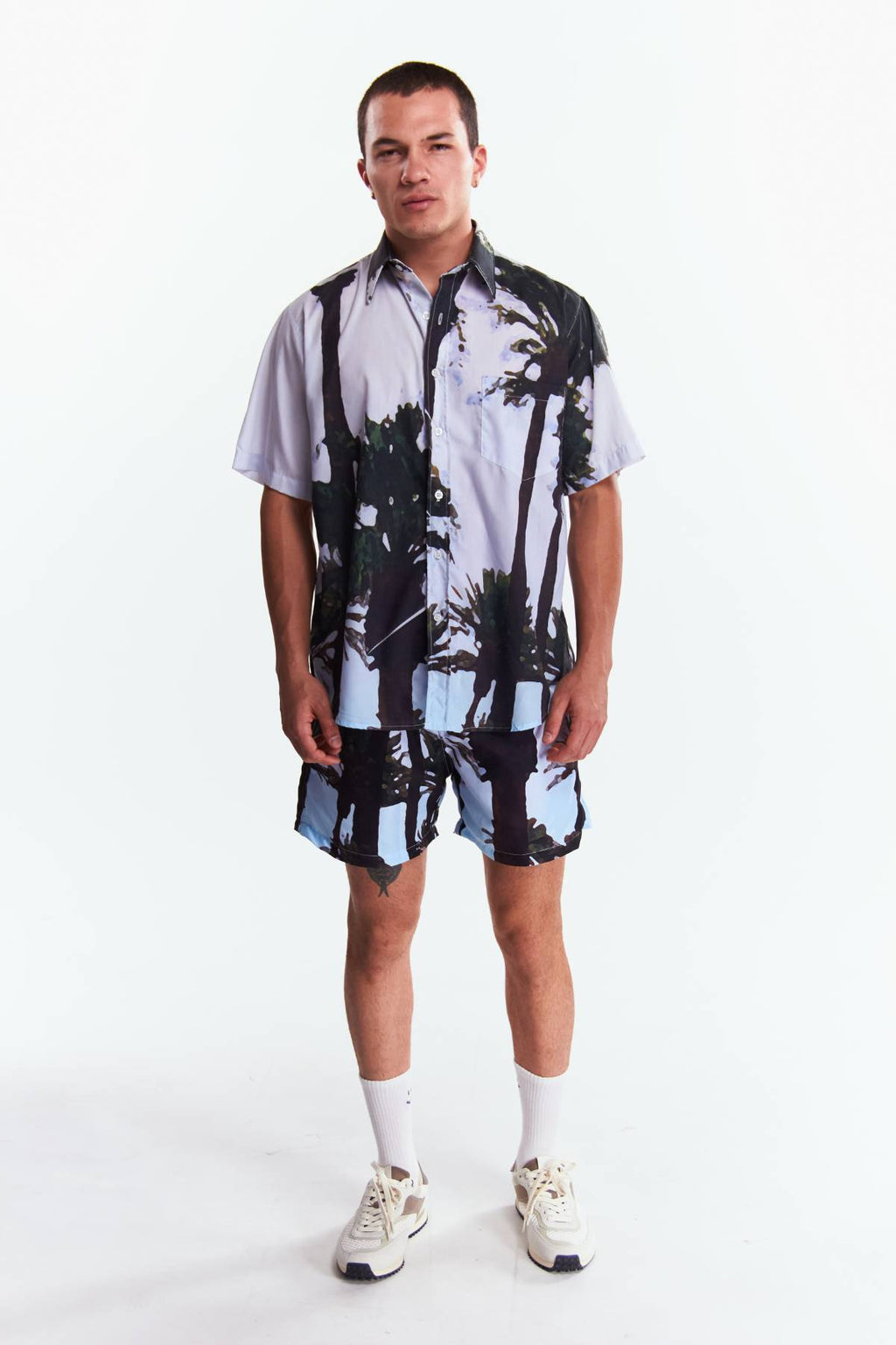 Camisa Manga corta Diseño Palma de aquarela