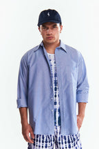 Camisa Manga larga Básica Azul