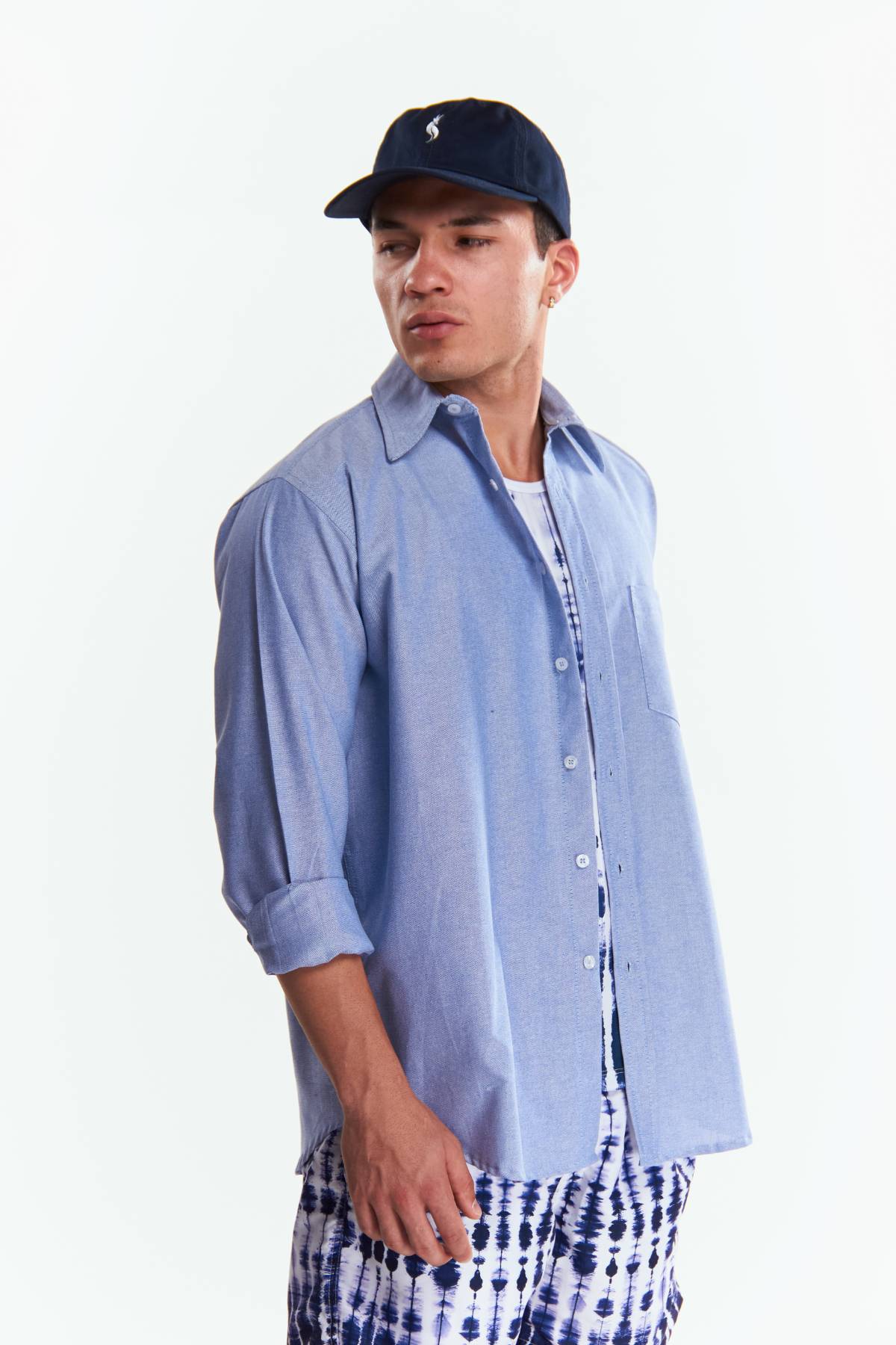 Camisa Manga larga Básica Azul