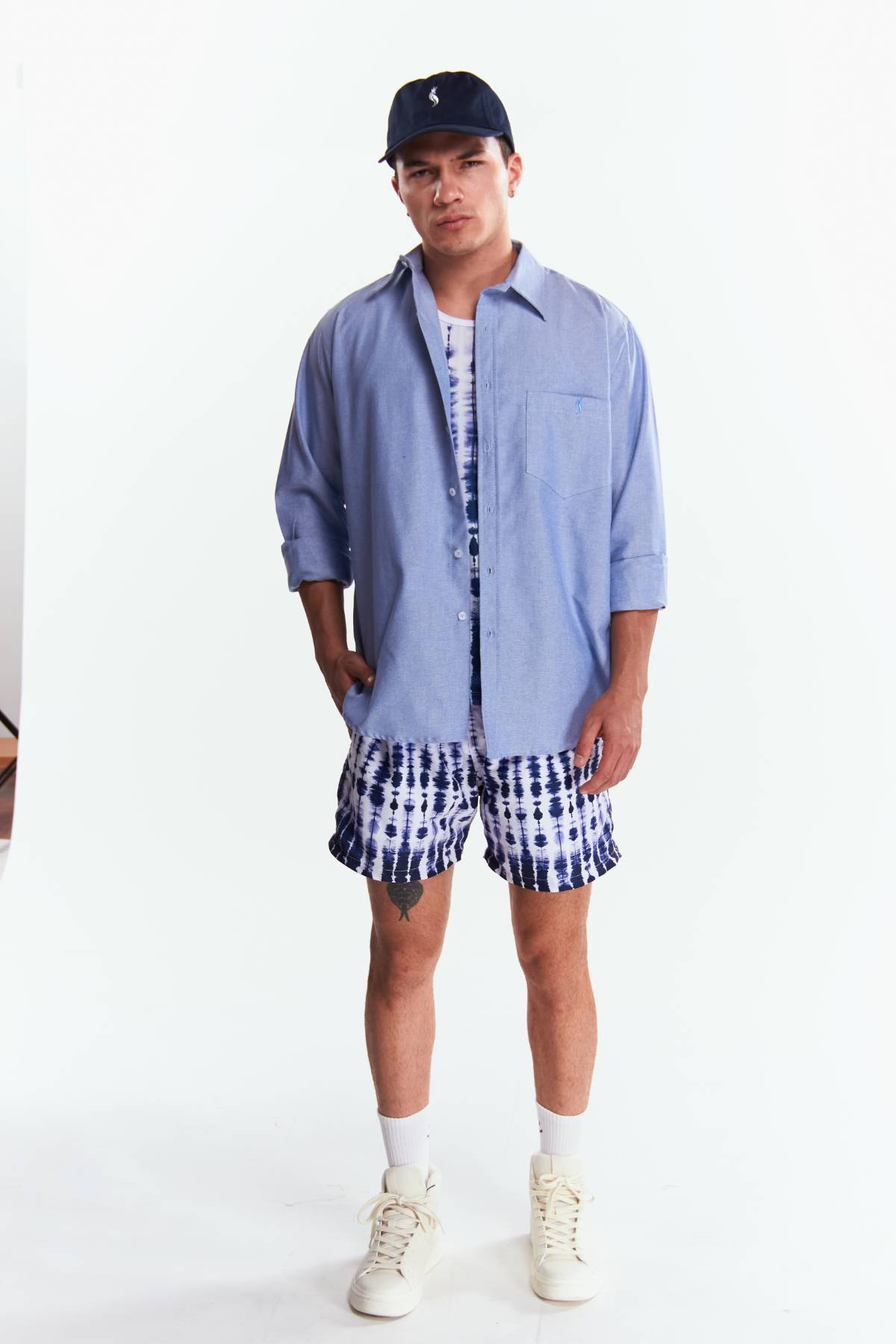 Camisa Manga larga Básica Azul