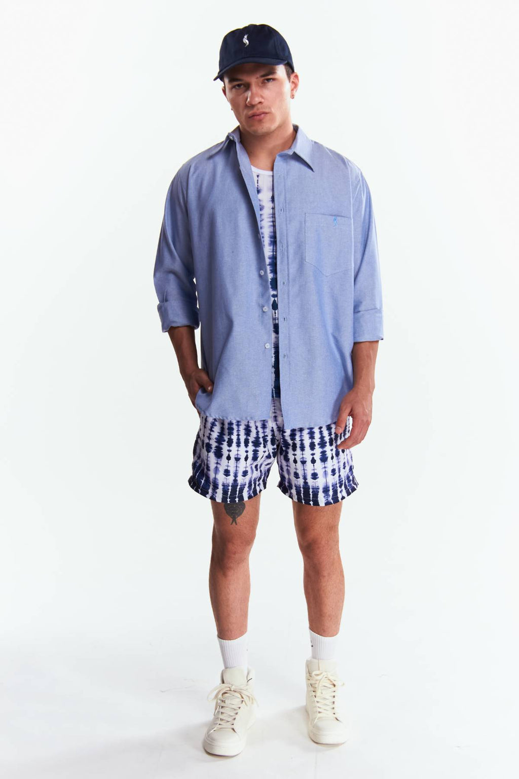 Camisa Manga larga Básica Azul