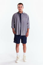 Camisa Manga larga Básica Gris oxford