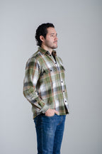 Camisa Franela Manga Larga Cuadro Verde