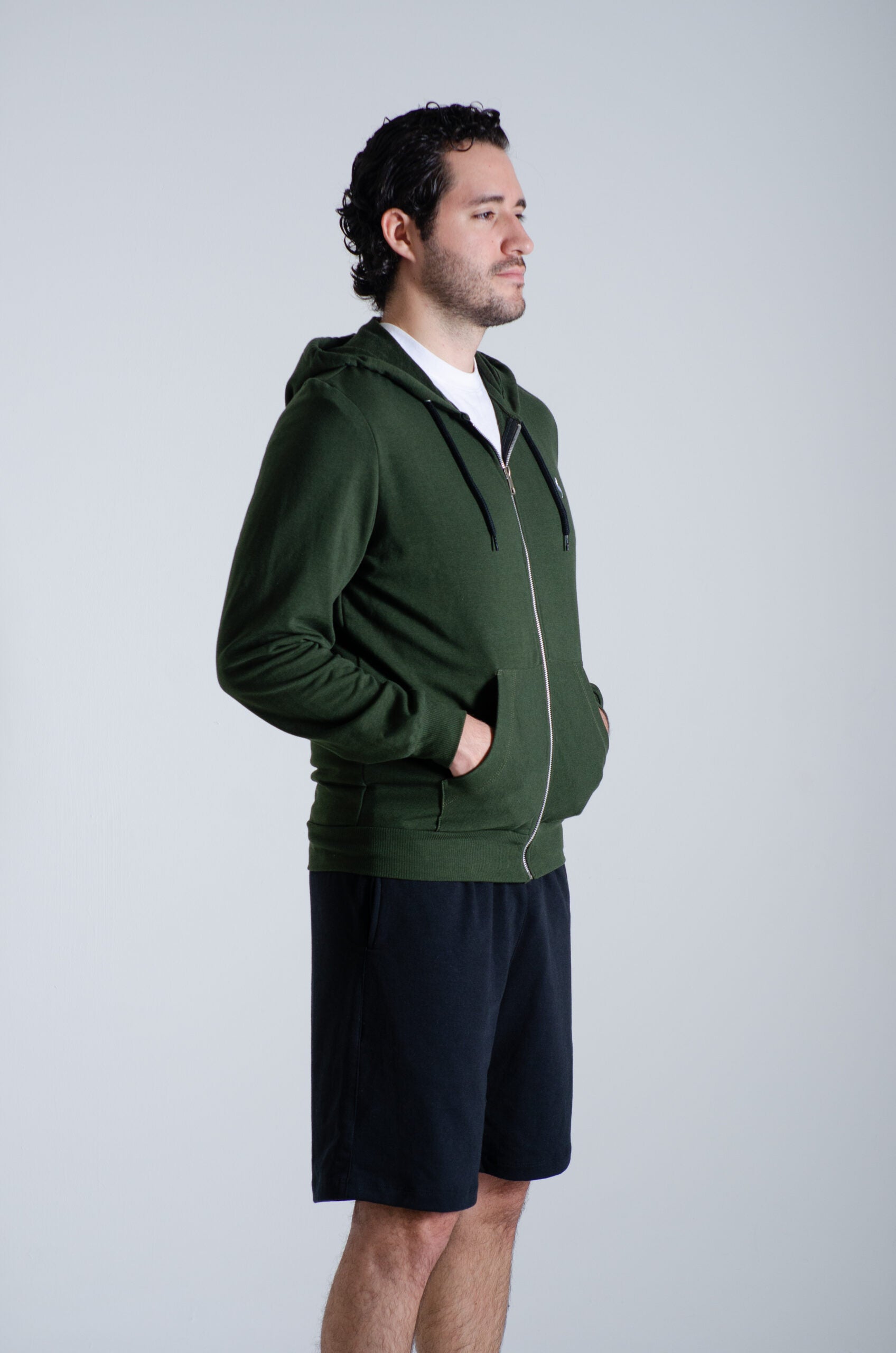 Sudadera Con cierre y gorro Verde