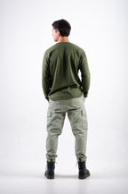 Playera Waffle Manga larga Verde militar