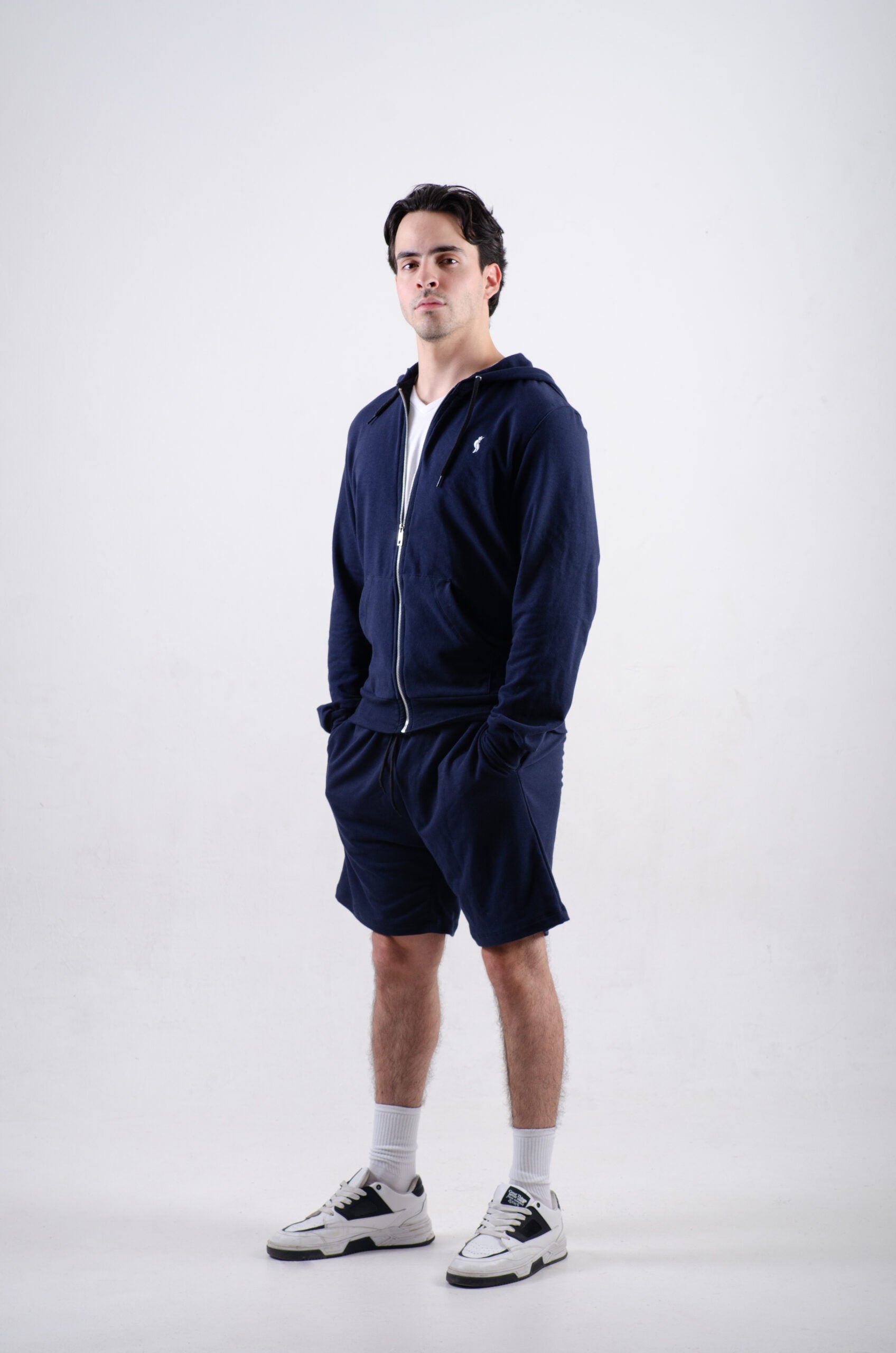 Sudadera Con cierre y gorro Azul marino