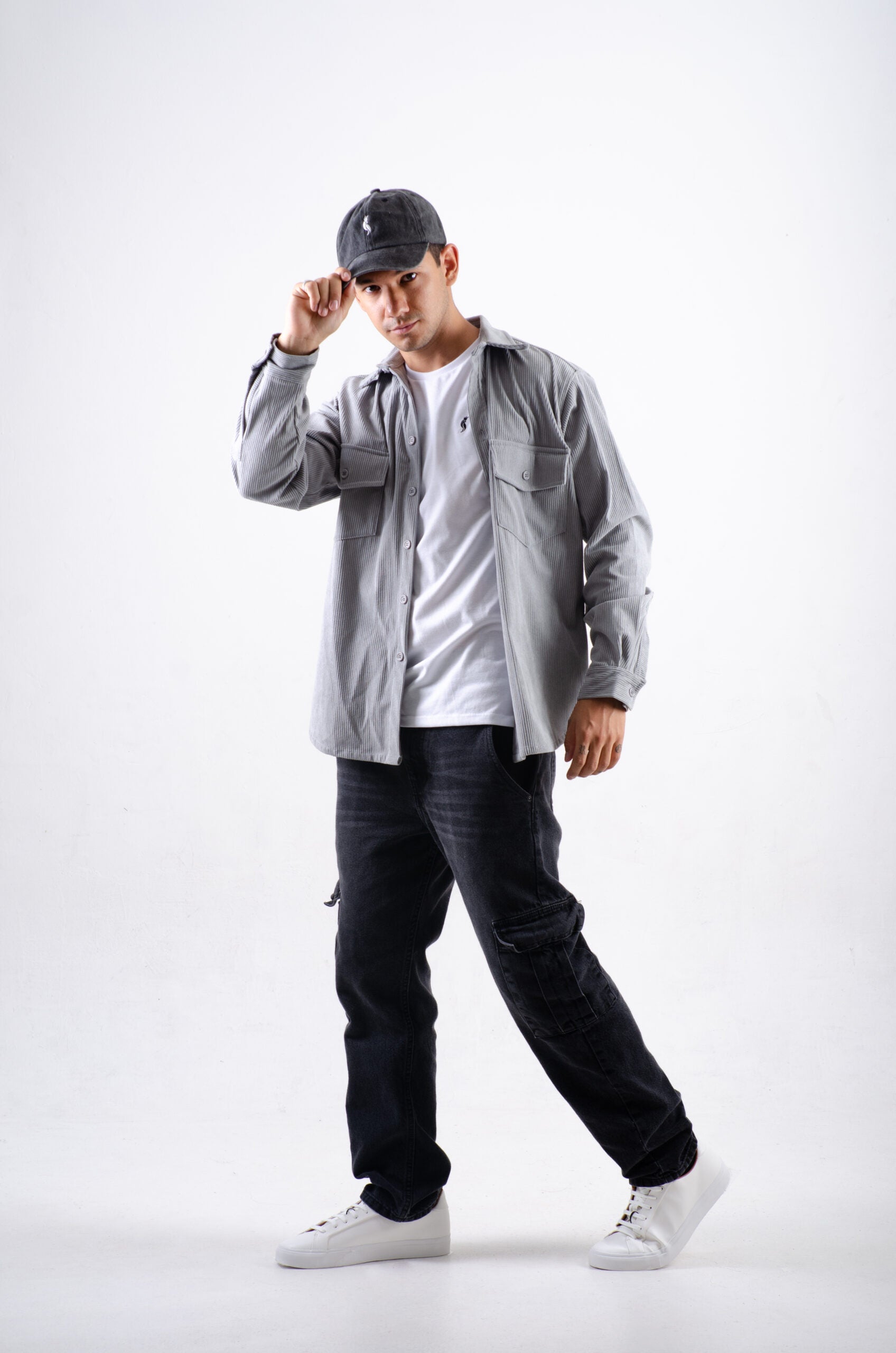 Camisa Pana Manga Larga Gris perla