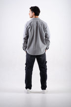 Camisa Pana Manga Larga Gris perla