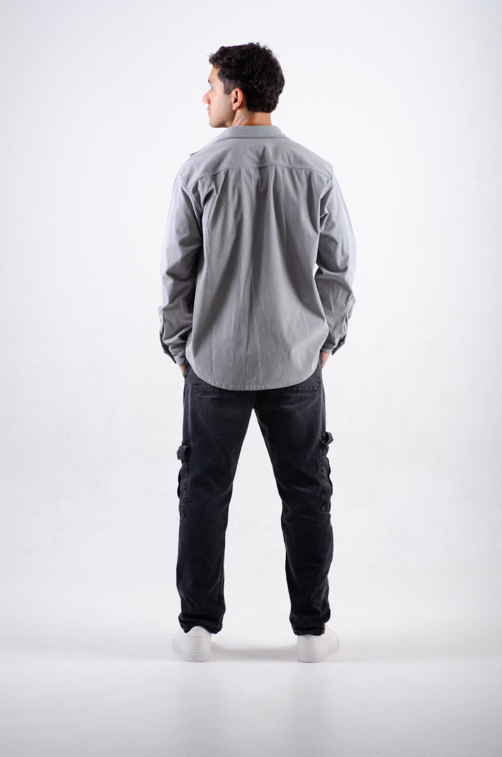 Camisa Pana Manga Larga Gris perla