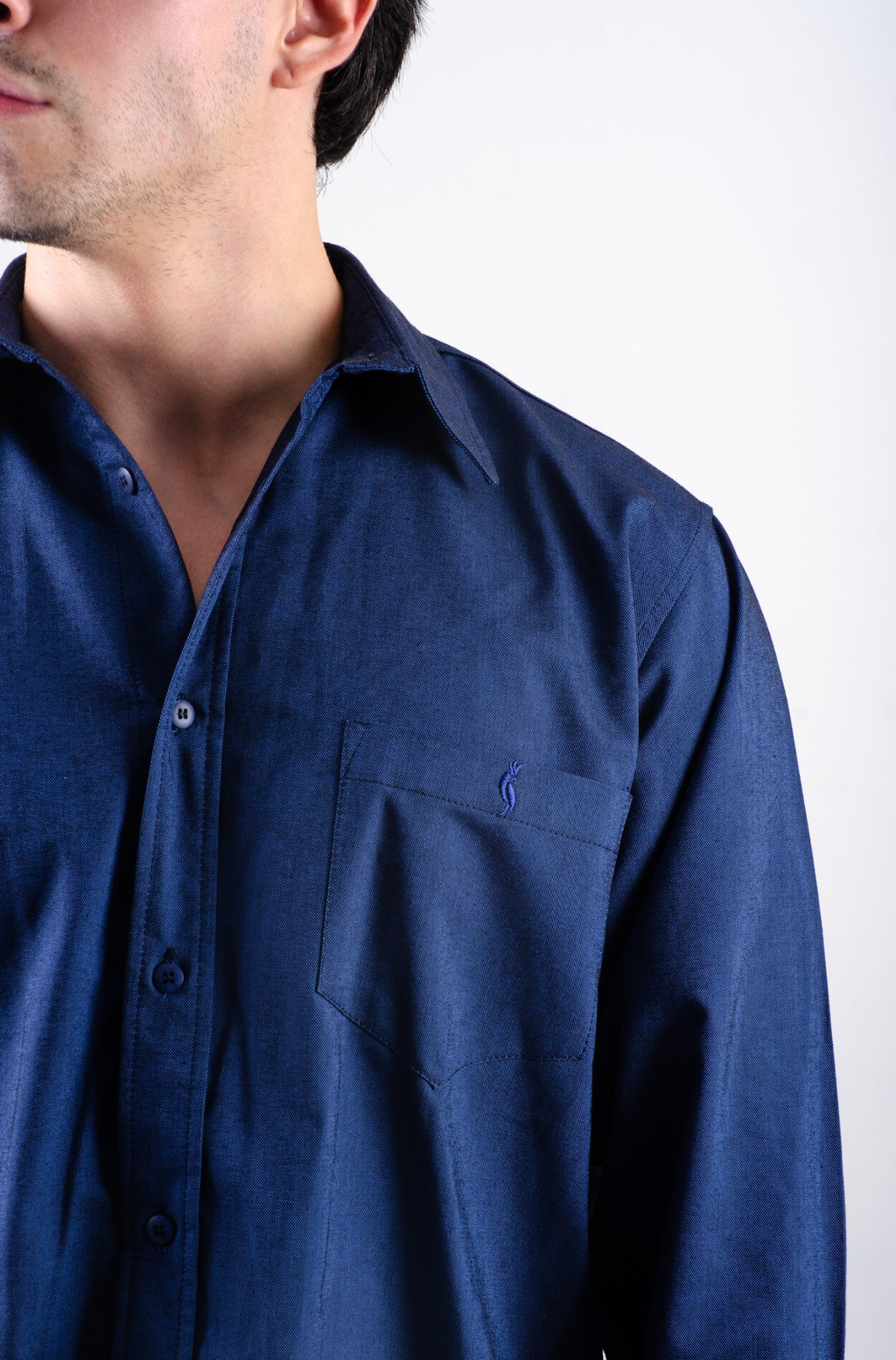 Camisa Manga larga Básica Azul marino