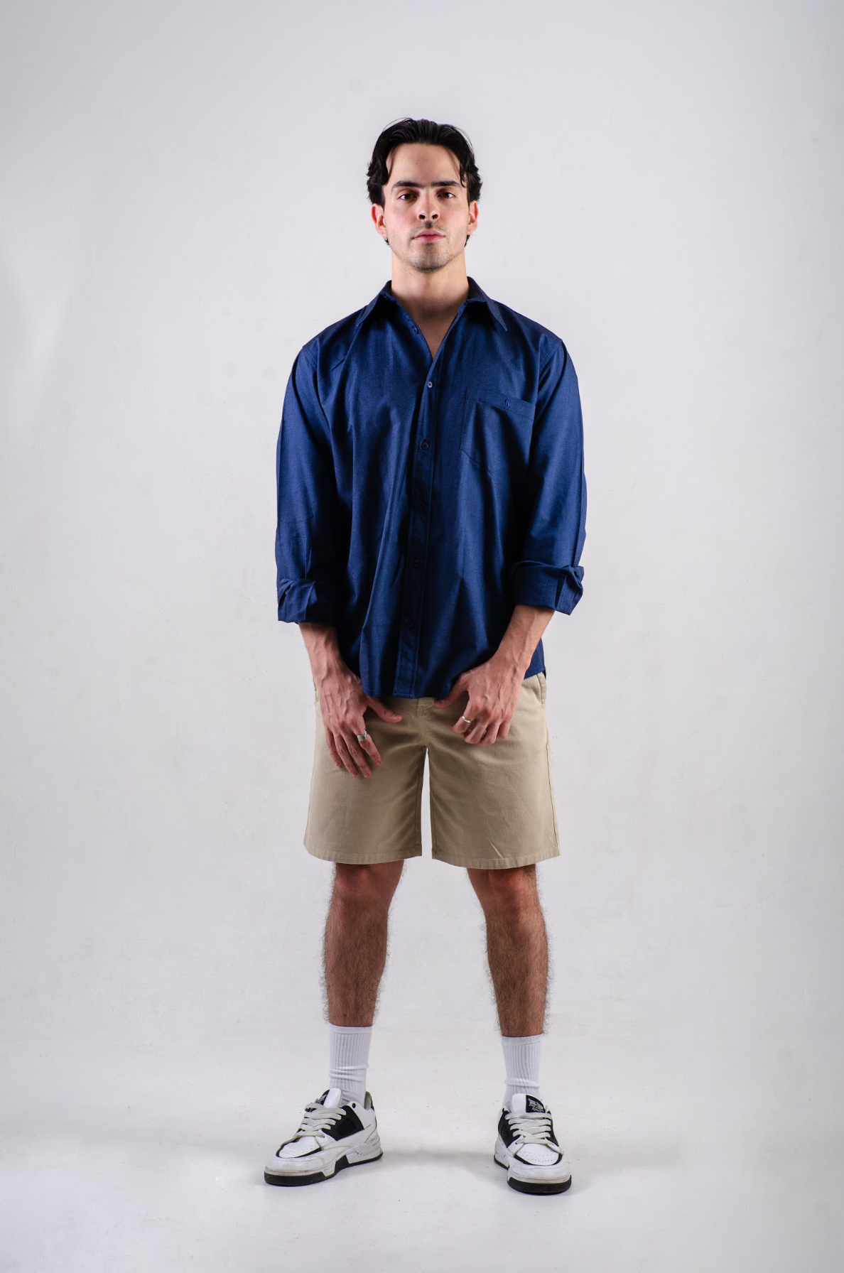 Camisa Manga larga Básica Azul marino