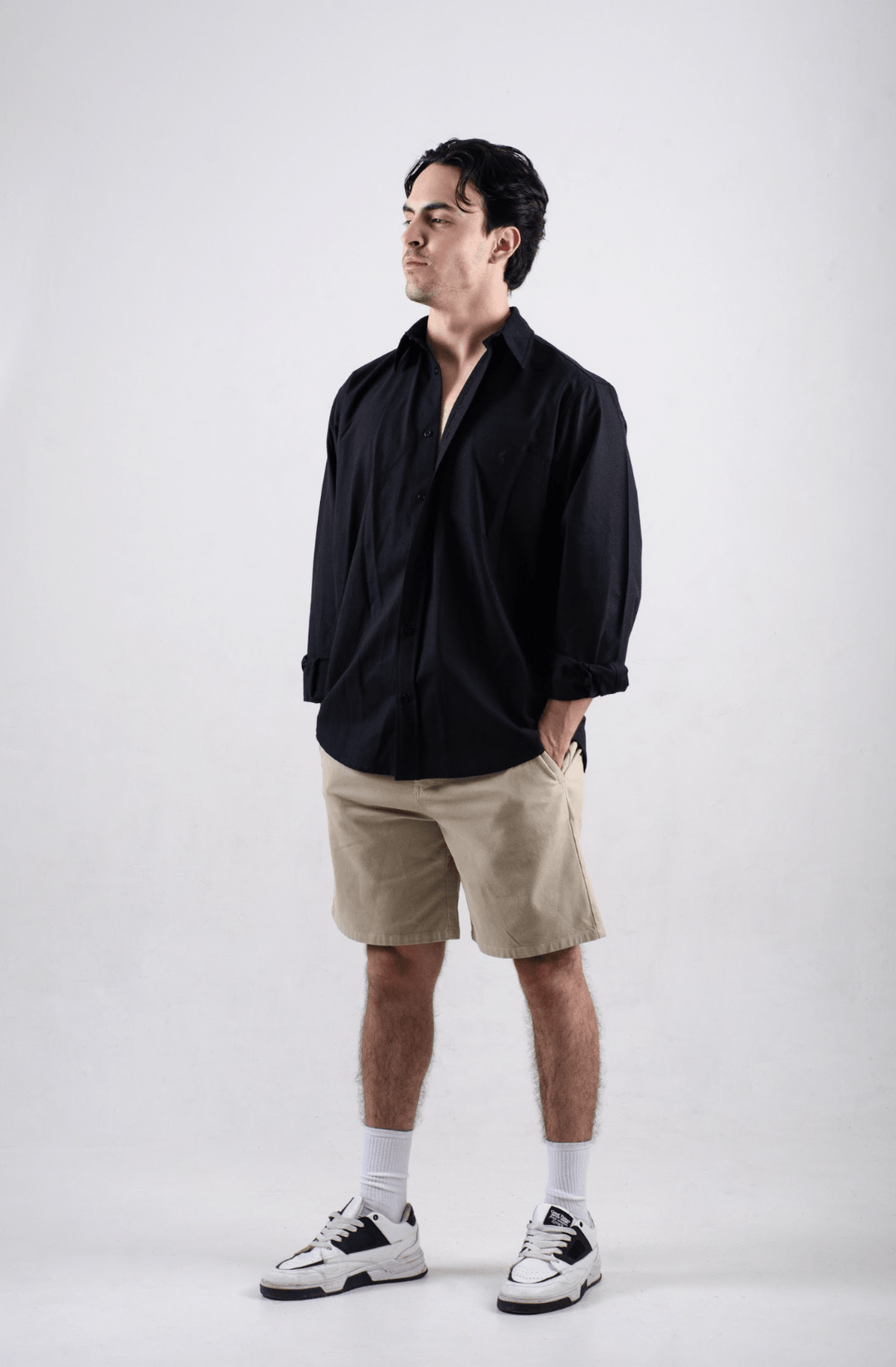 Camisa Manga larga Básica Negro