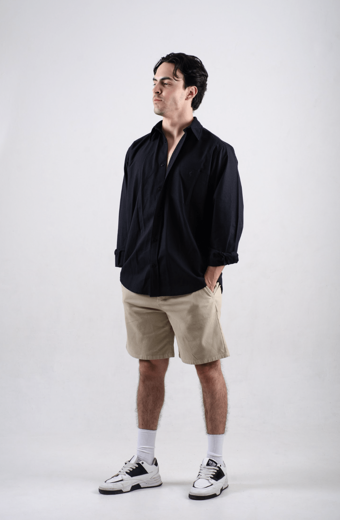 Camisa Manga larga Básica Negro