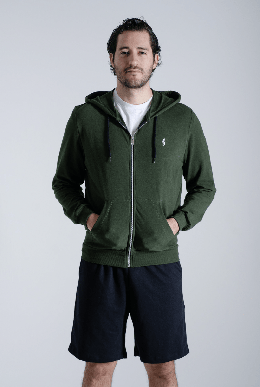 Sudadera Con cierre y gorro Verde
