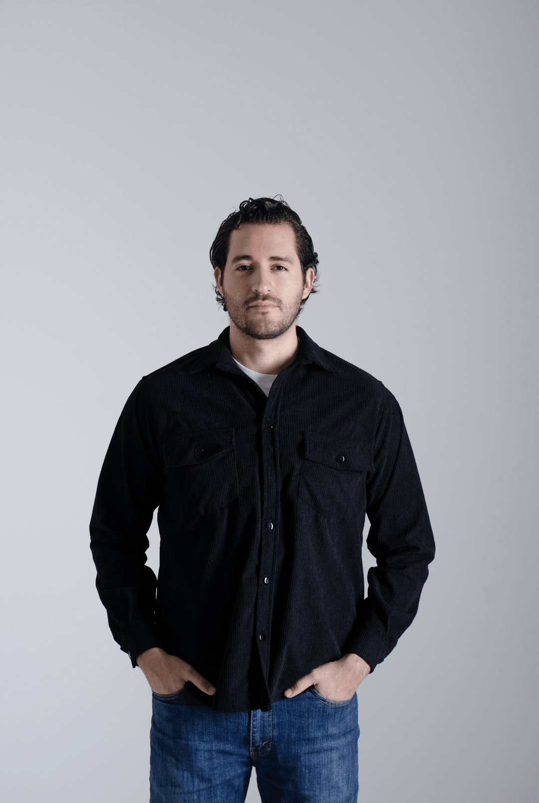 Camisa Pana Manga Larga Negra