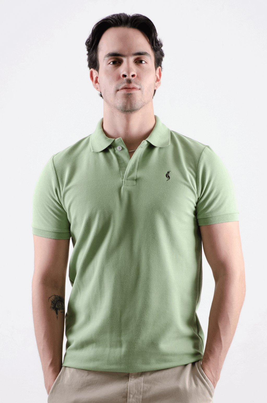 Playera Polo Clasica Slim Fit Manga corta Verde salvia