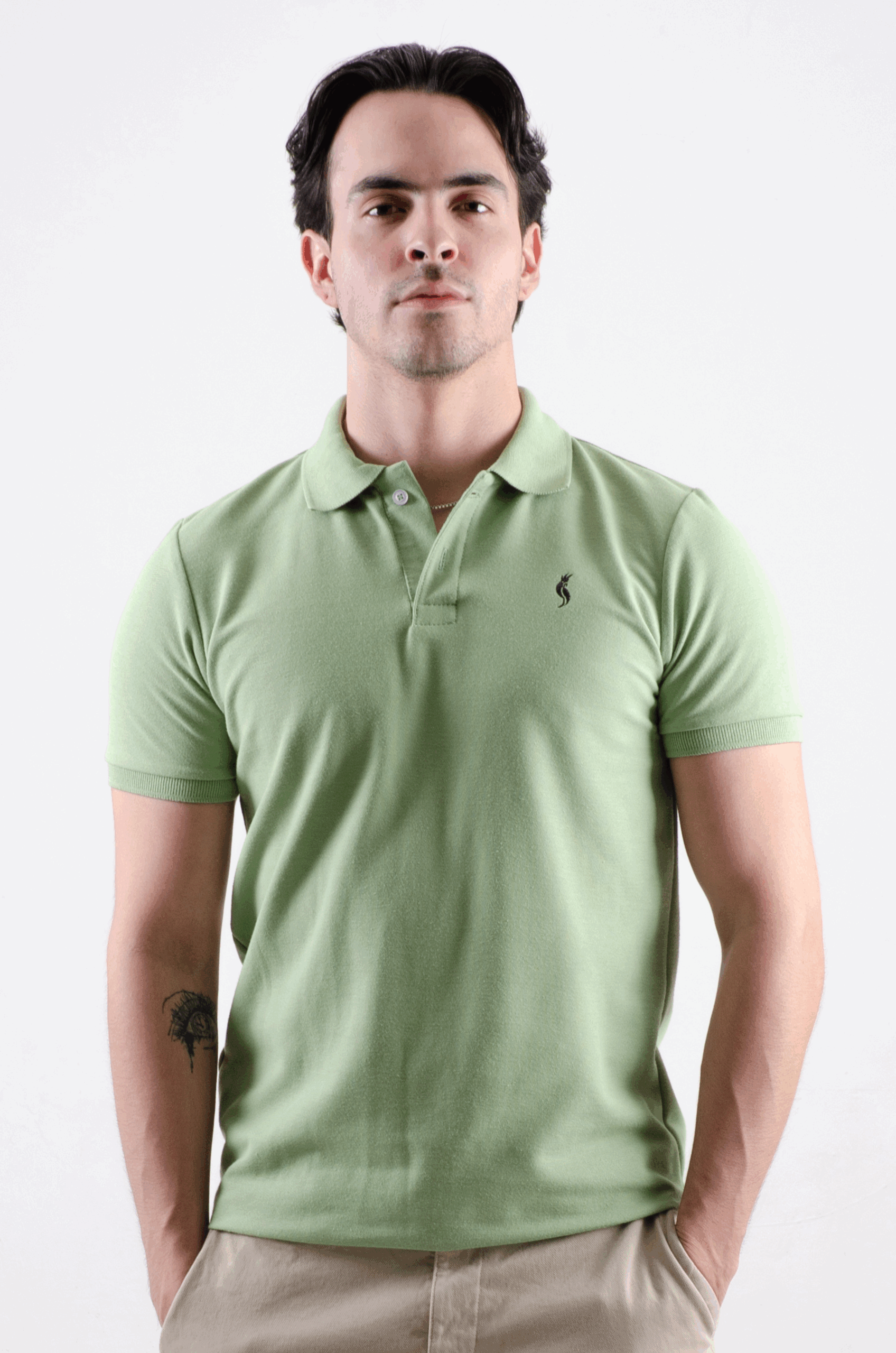 Playera Polo Clasica Manga corta Verde salvia