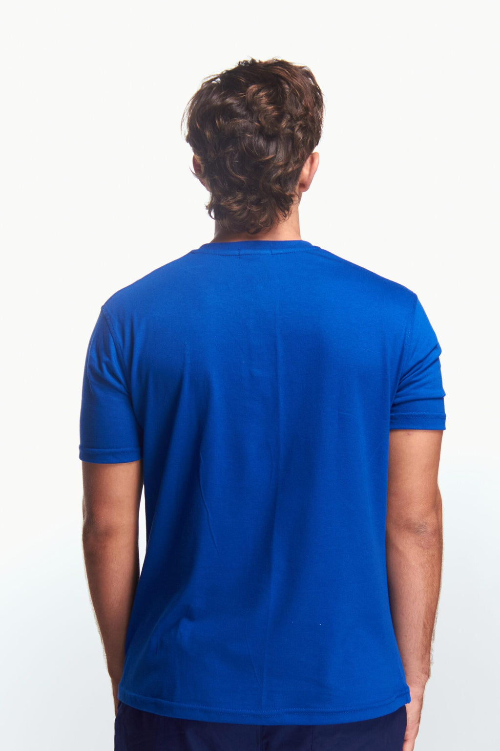 Playera Henley Manga corta Azul