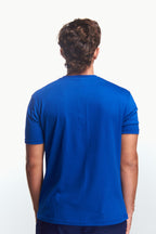 Playera Henley Manga corta Azul