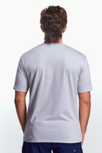 Playera Cuello V Básica Gris perla
