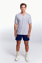 Playera Cuello V Básica Gris perla