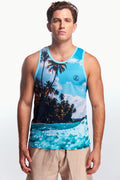 Playera Tank top Diseño mar y tierra