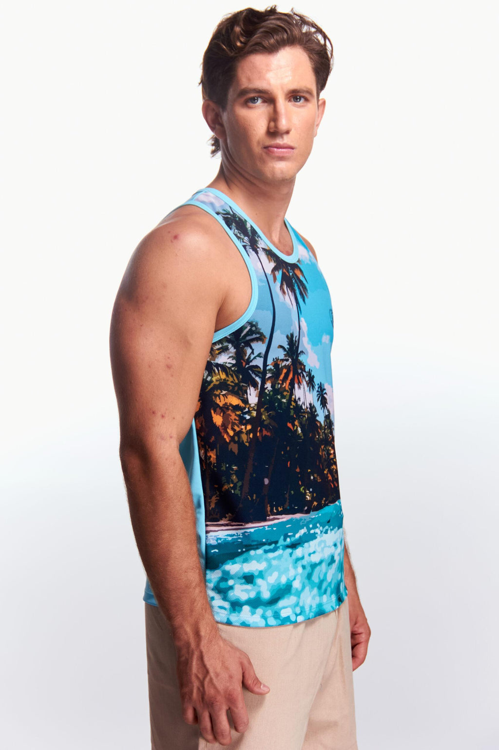 Playera Tank top Diseño mar y tierra