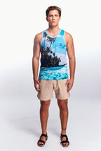 Playera Tank top Diseño mar y tierra