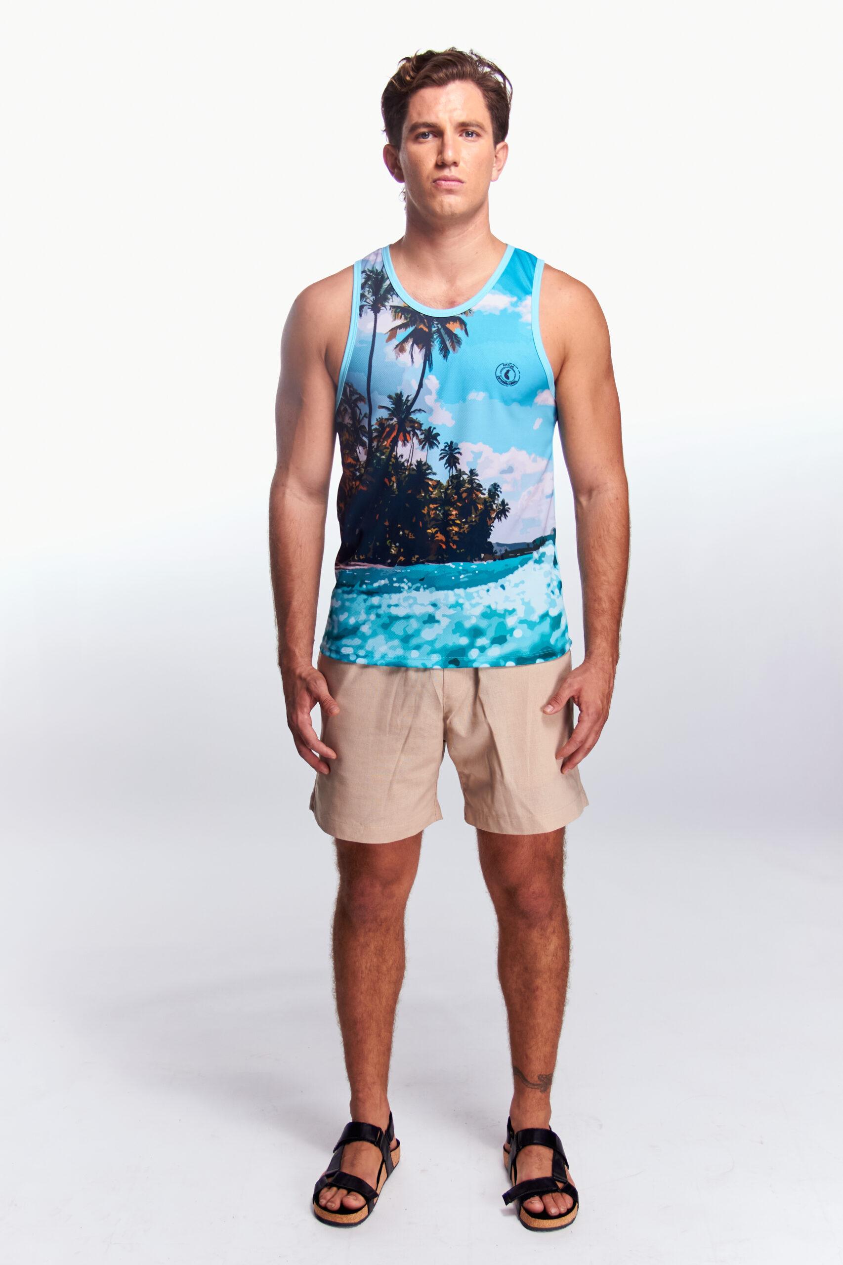 Playera Tank top Diseño mar y tierra