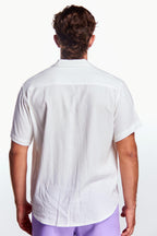 Camisa Lino Manga corta Blanco Ivory