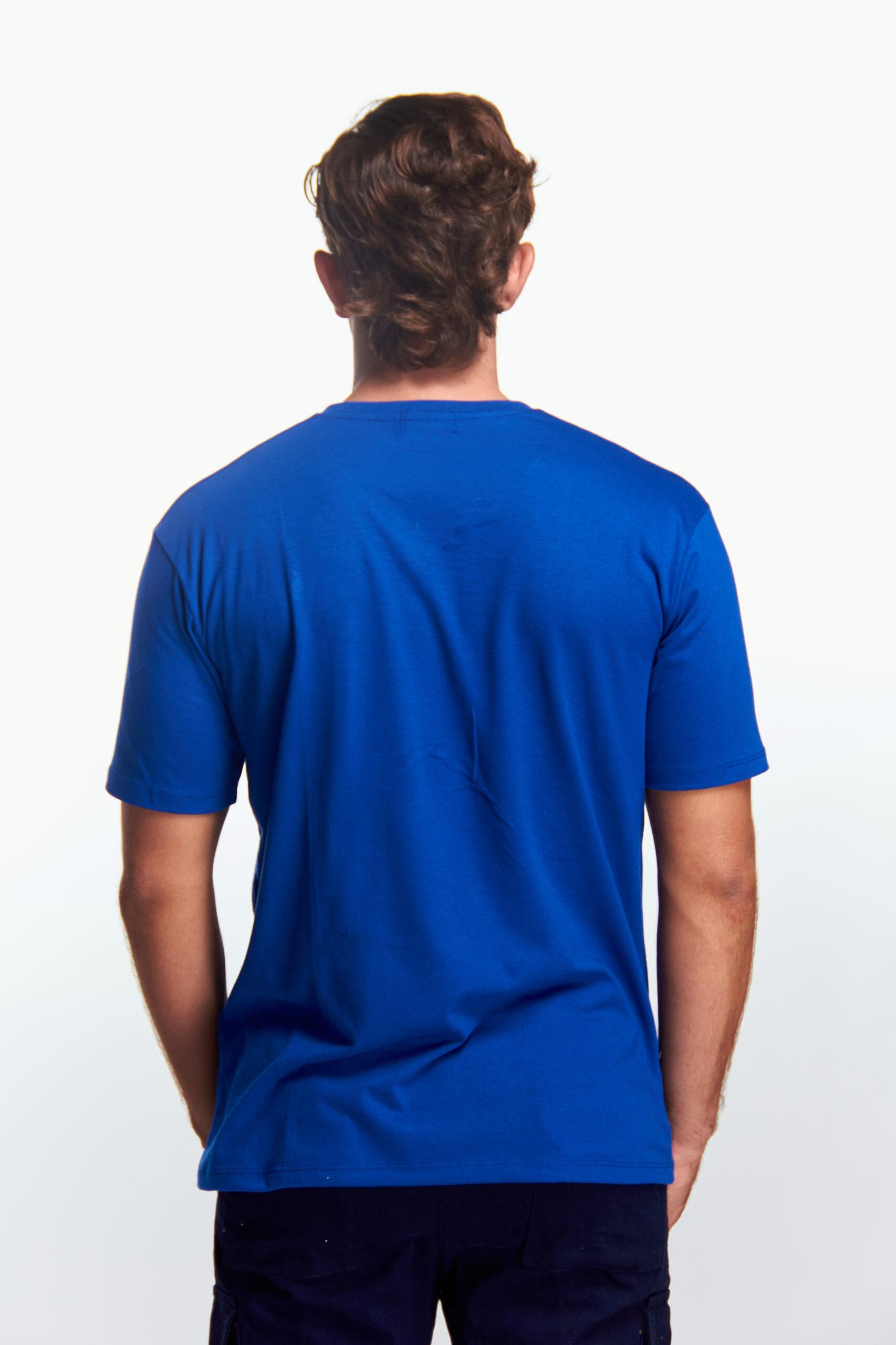Playera Cuello V Básica Azul rey