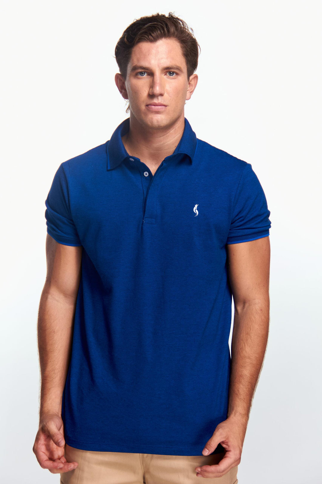 Playera Polo Fit Manga corta Azul rey
