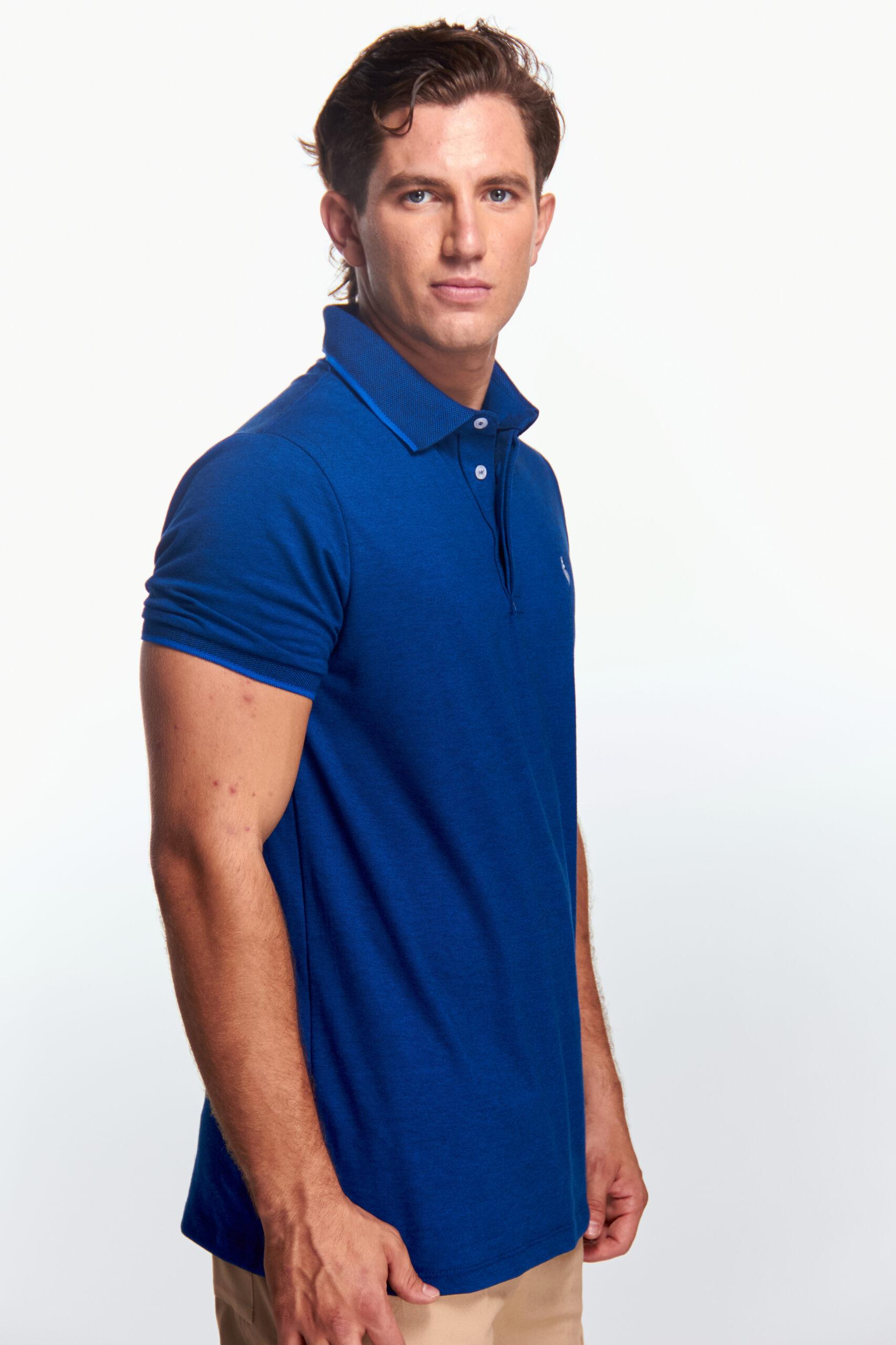 Playera Polo Fit Manga corta Azul rey