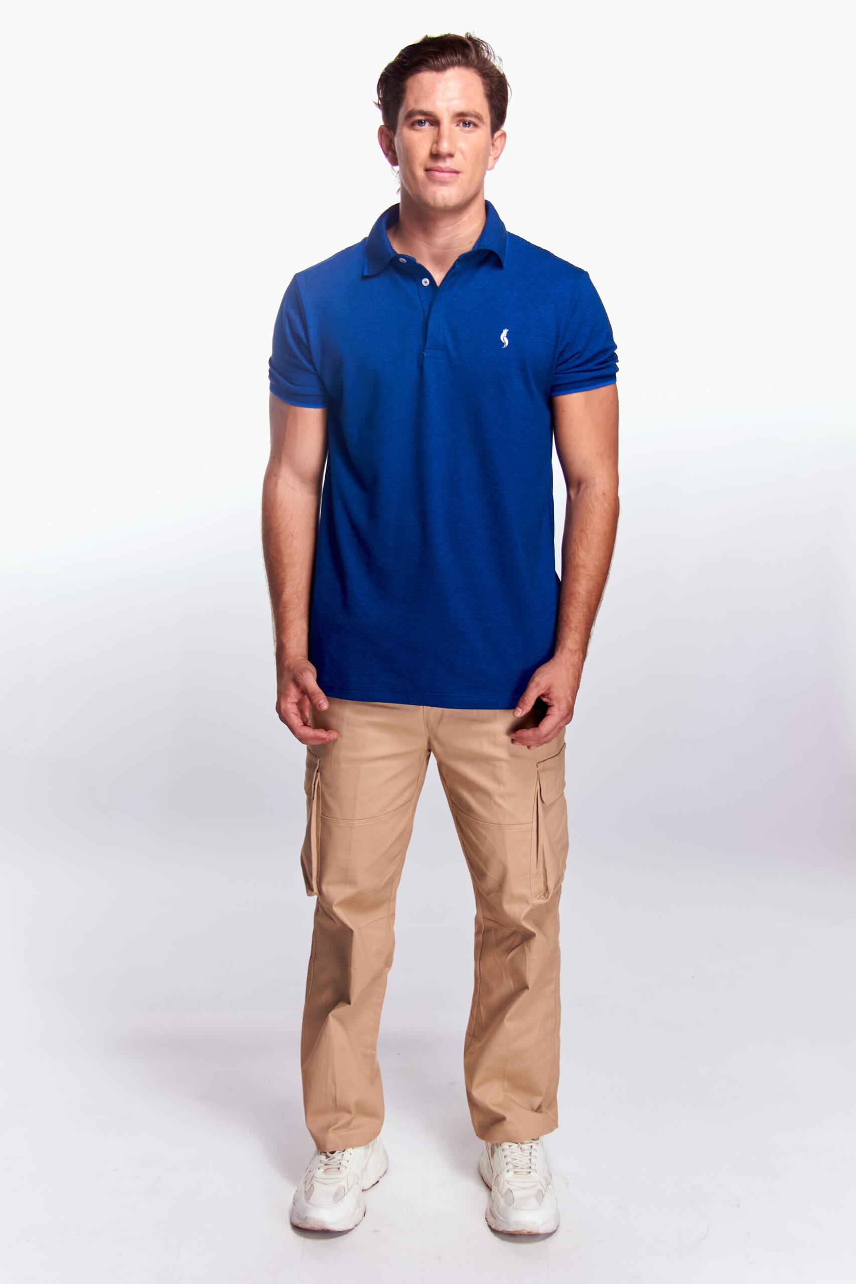 Playera Polo Fit Manga corta Azul rey
