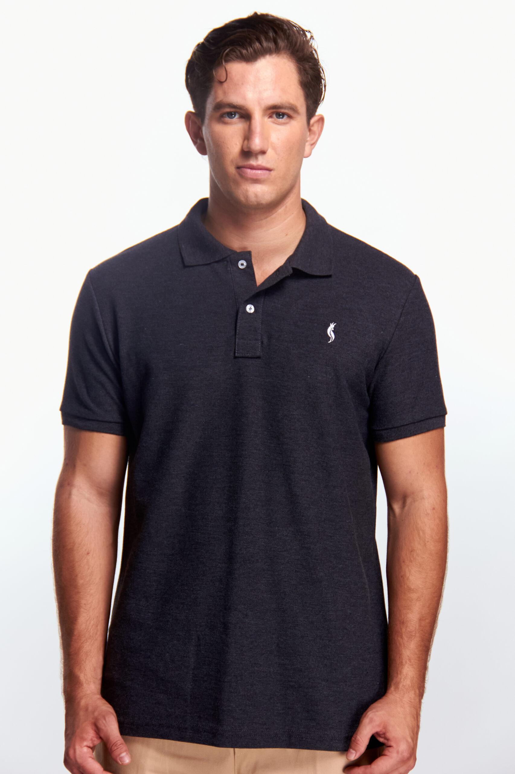 Playera Polo Clasica Manga corta Gris oxford