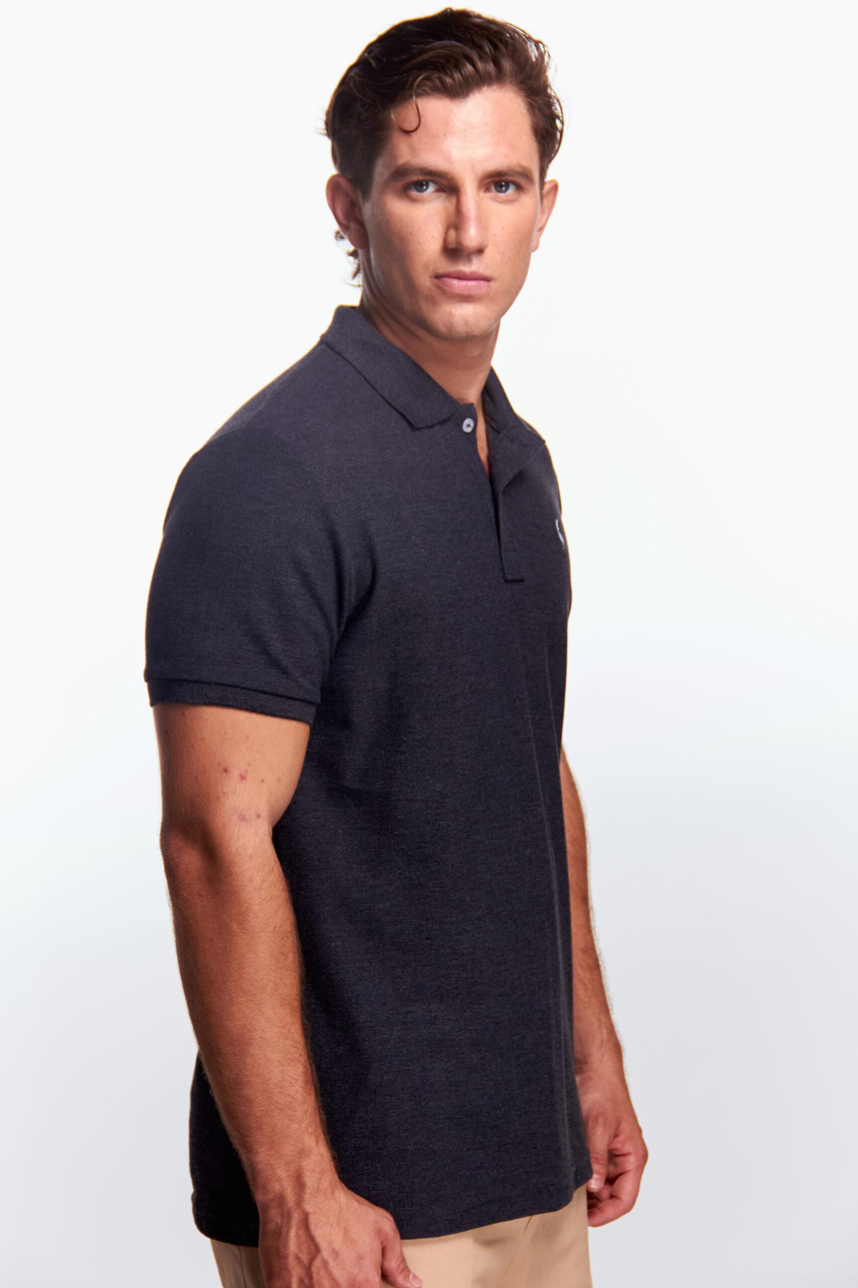 Playera Polo Clasica Manga corta Gris oxford