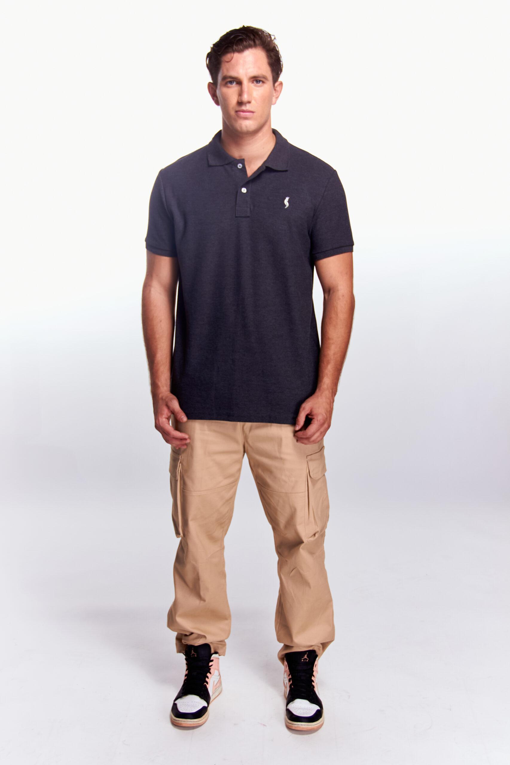 Playera Polo Clasica Manga corta Gris oxford