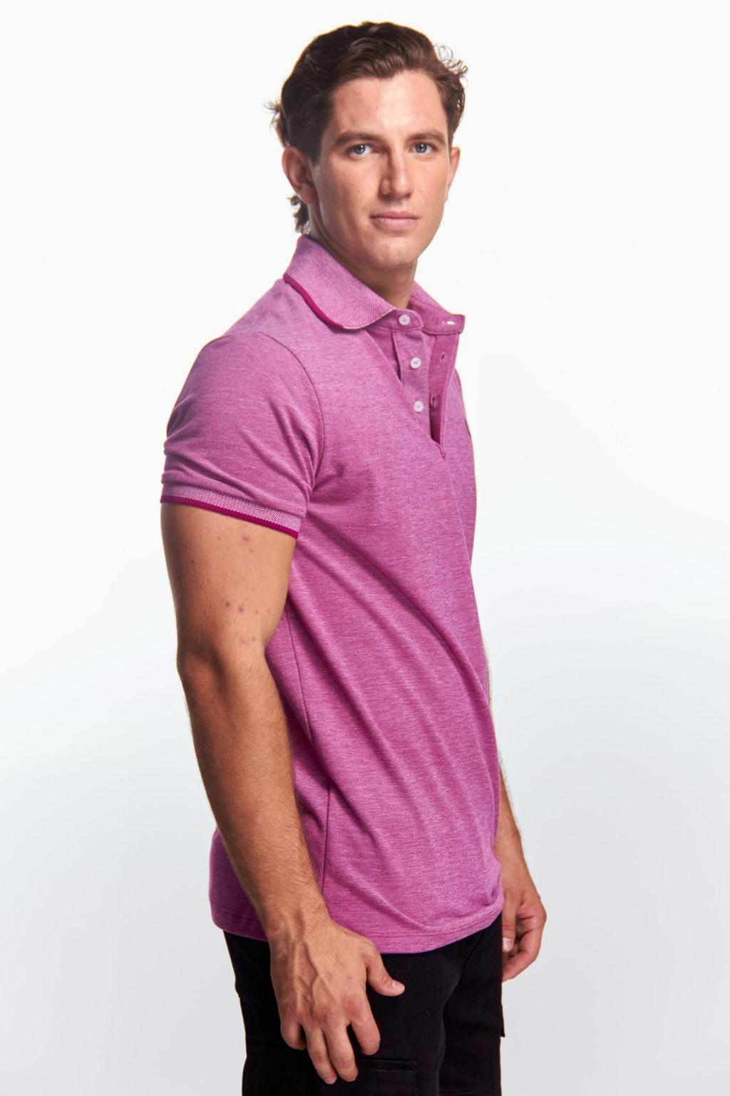 Playera Polo Fit Manga corta Cereza