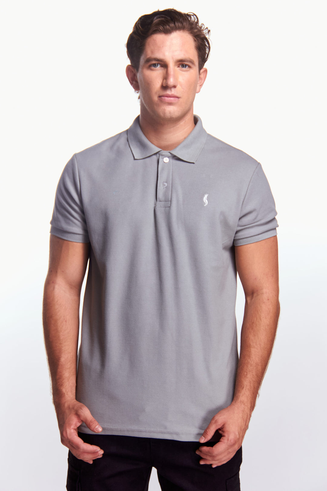 Playera Polo Clasica Manga corta Gris perla