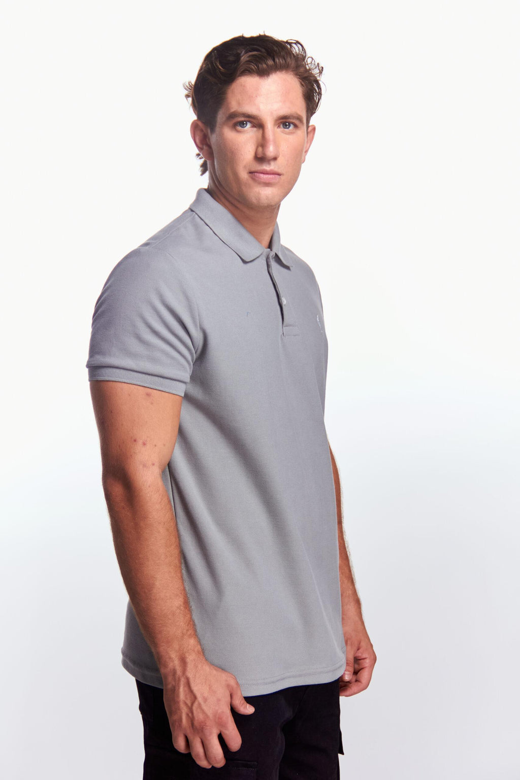 Playera Polo Clasica Manga corta Gris perla