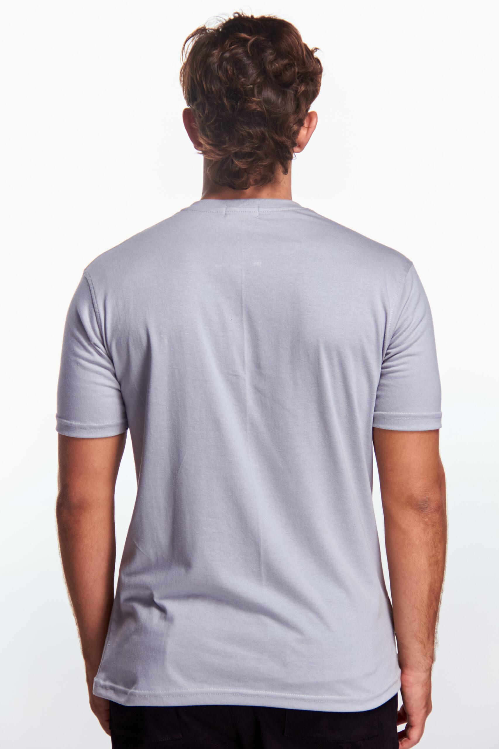Playera Henley Manga corta Gris perla
