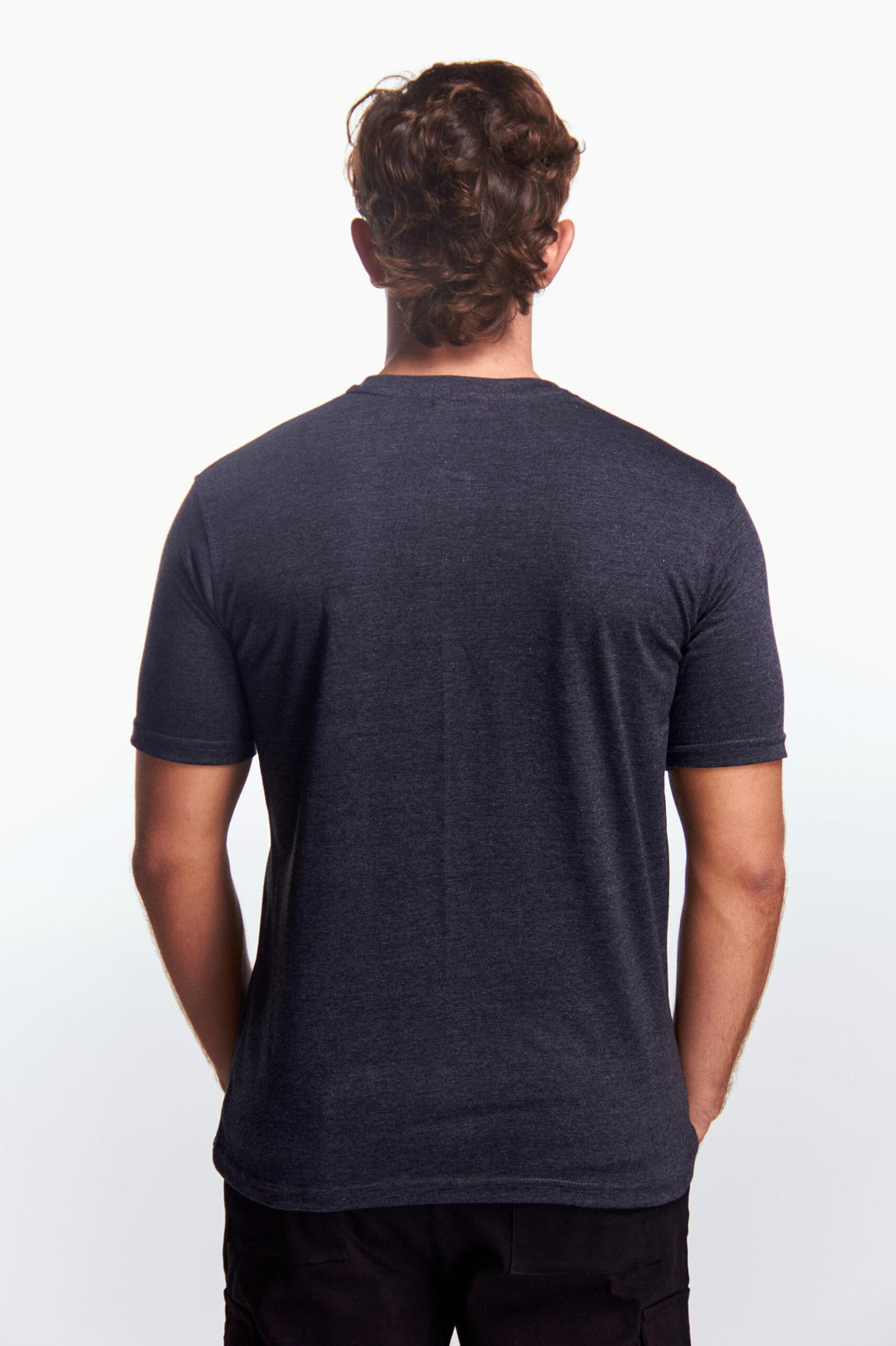 Playera Henley Manga corta Gris oxford