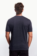 Playera Henley Manga corta Gris oxford