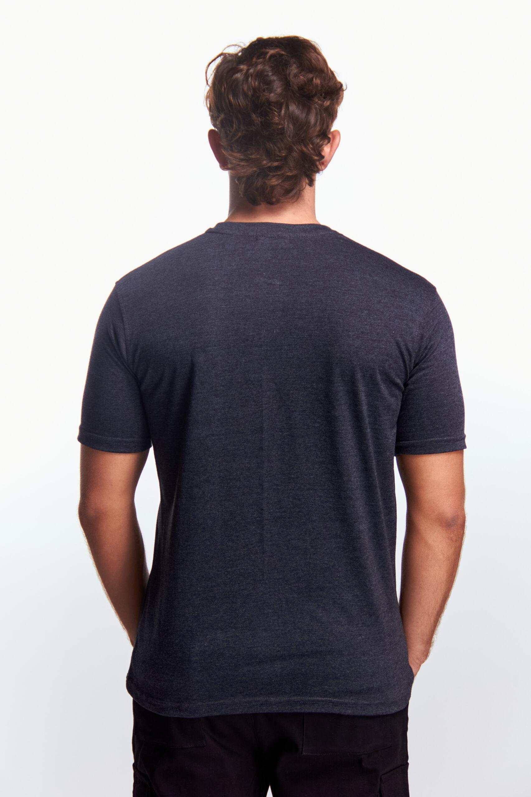 Playera Henley Manga corta Gris oxford