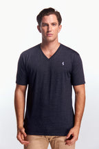 Playera Cuello V Básica Gris oxford