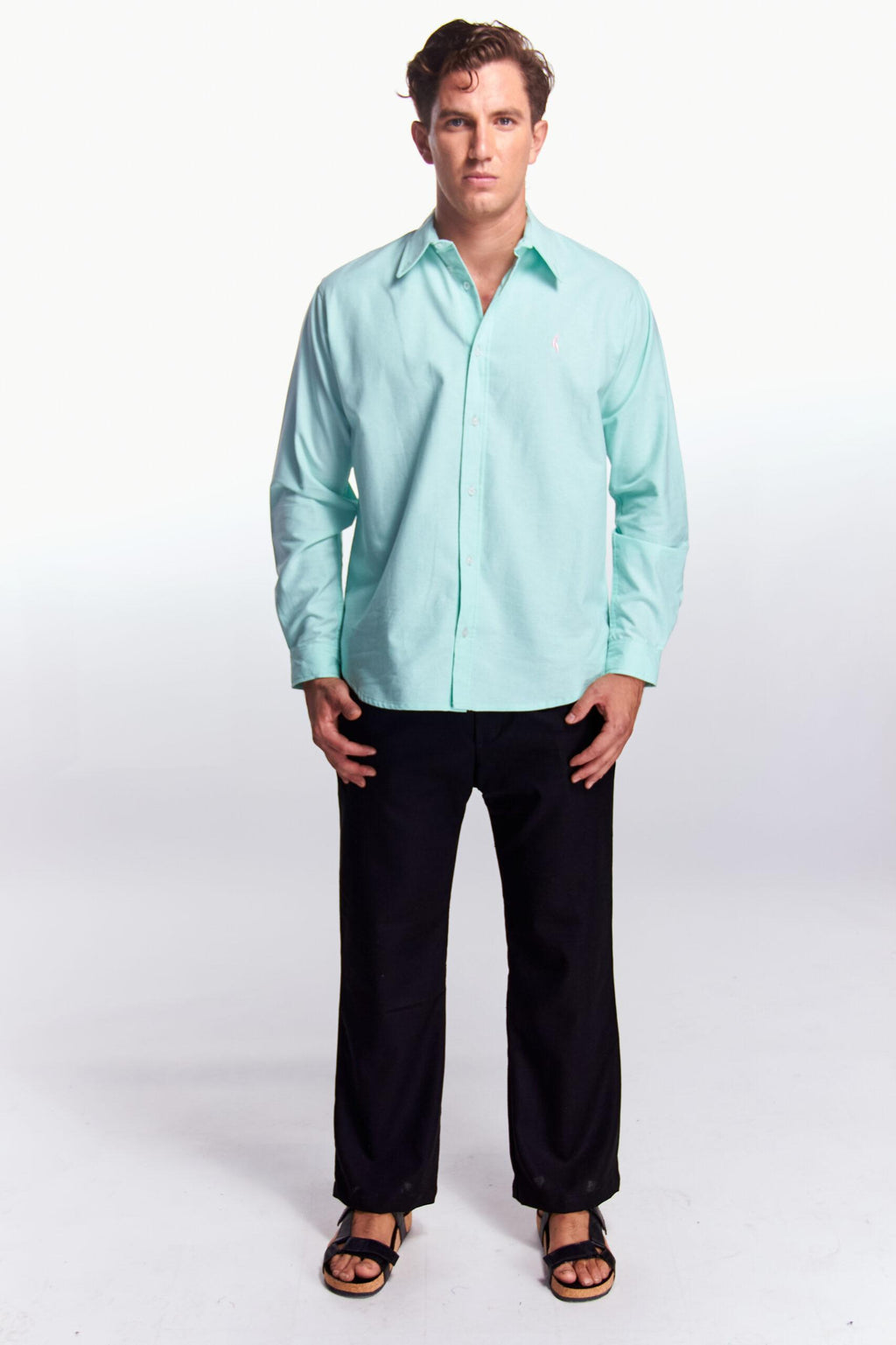 Camisa Manga Larga Básica Aqua