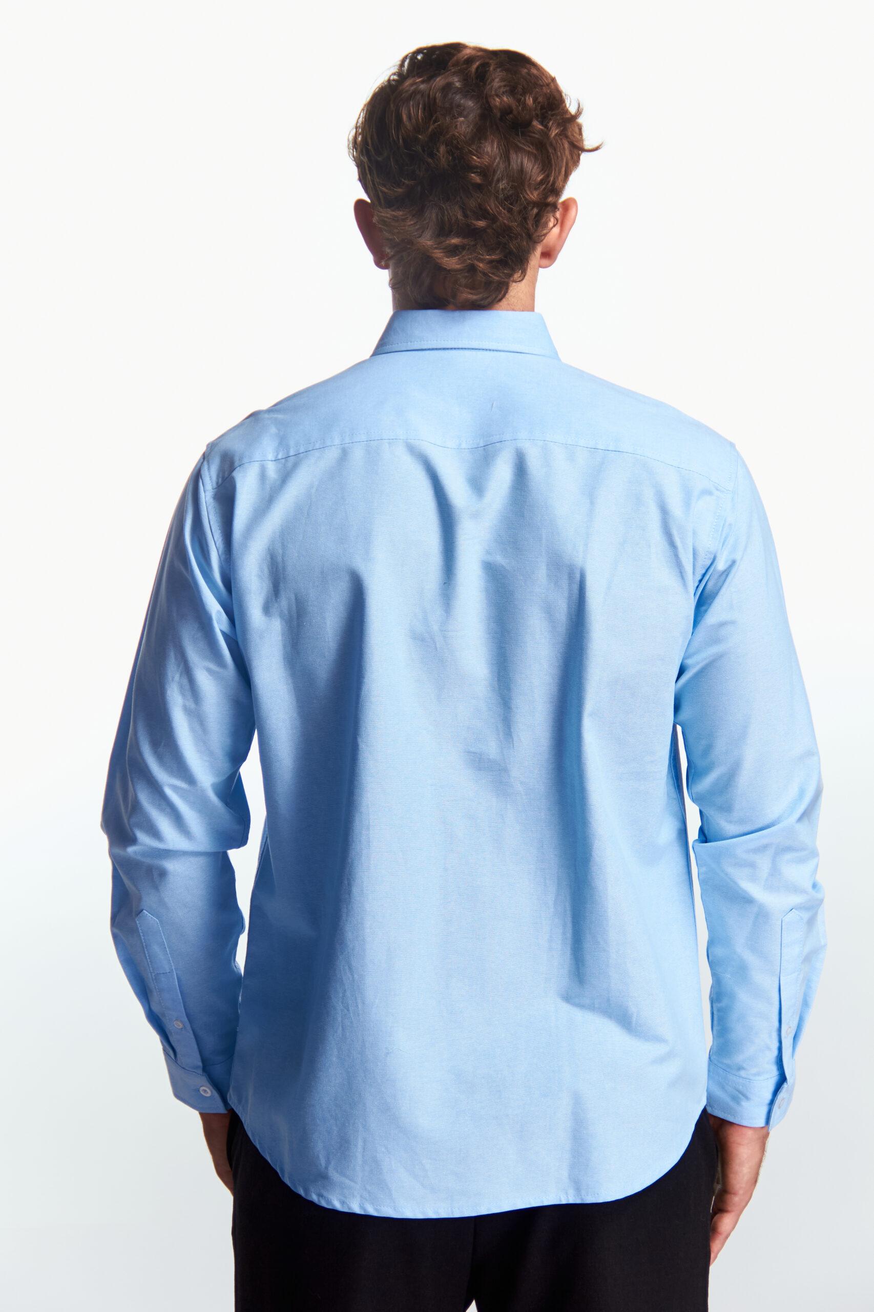 Camisa Manga Larga Básica Azul Cielo