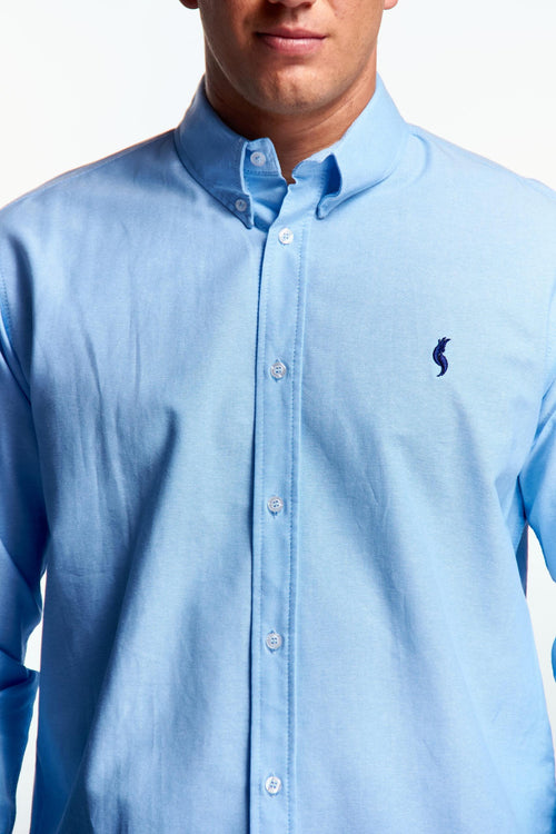 Camisa Manga Larga Básica Azul Cielo