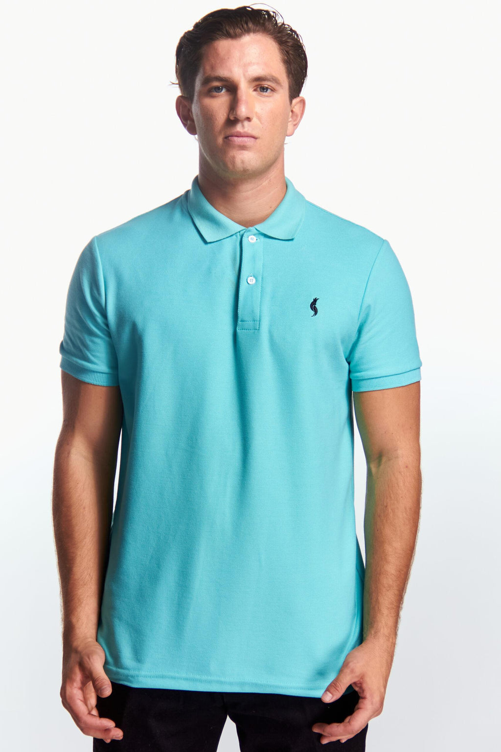 Playera Polo Fit Manga corta Aqua